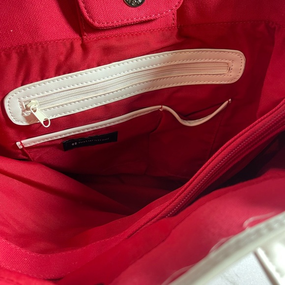 Naturalizer Red and White Tote Bag - Picture 4 of 4